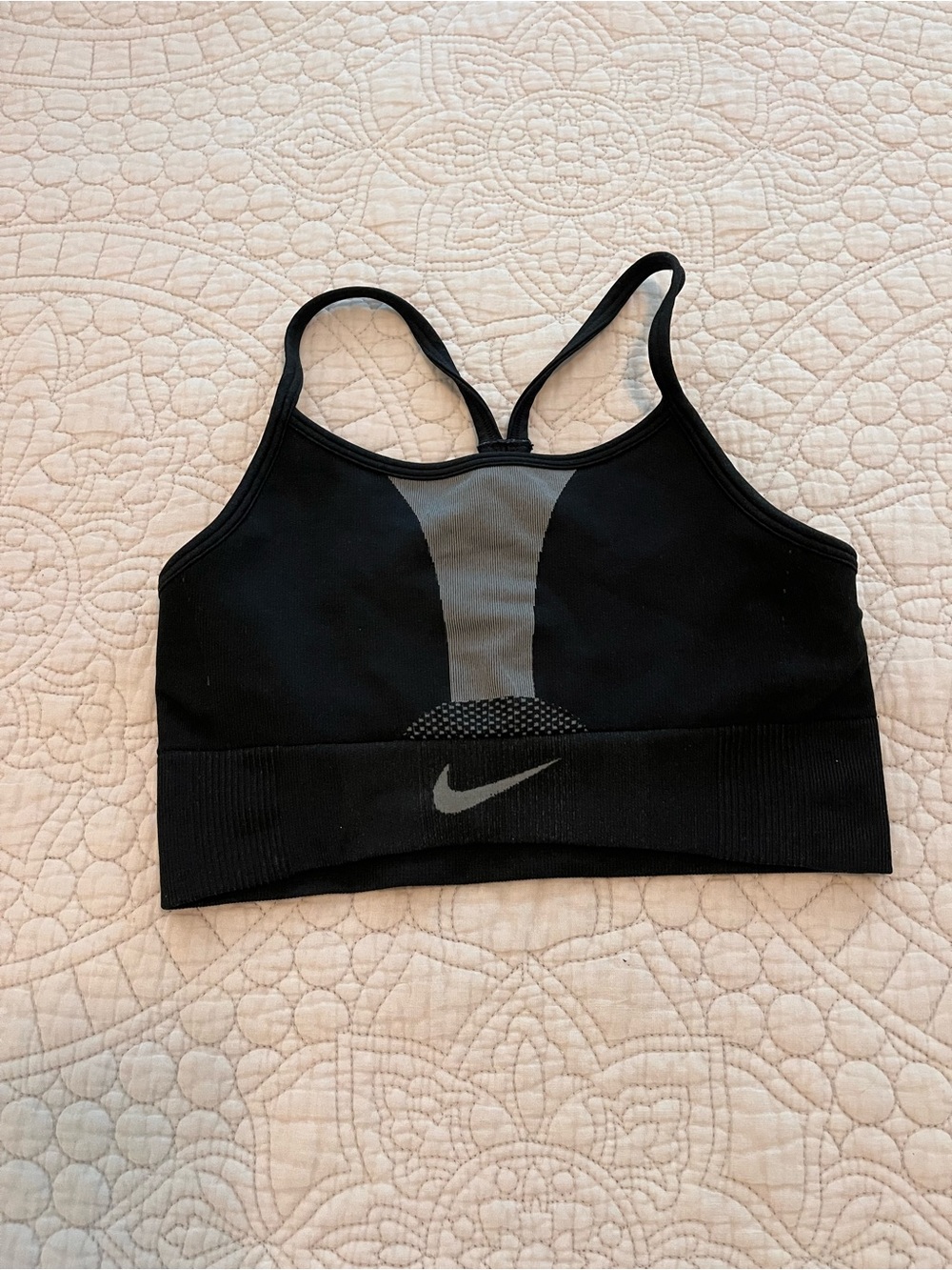 Nike Girls Black and Grey Racerback Sports Bra